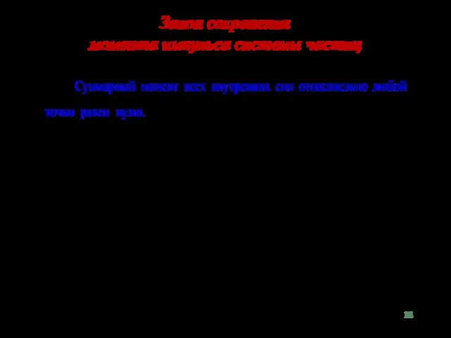 Закон сохранения момента импульса системы частиц