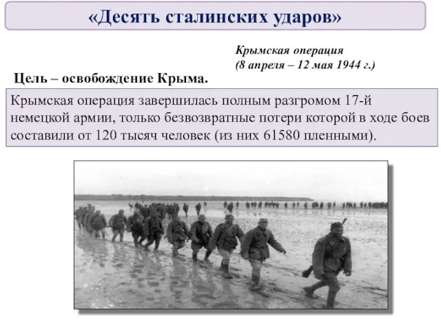 Крымская операция (8 апреля – 12 мая 1944 г.) Цель –