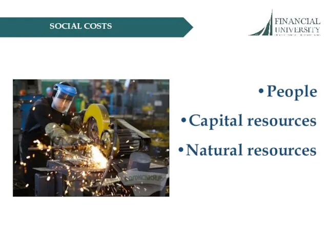 SOCIAL COSTS People Capital resources Natural resources