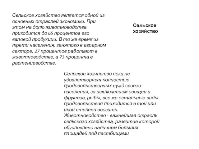 Сельское хозяйство Сельское хозяйство является одной из основных отраслей экономики. При