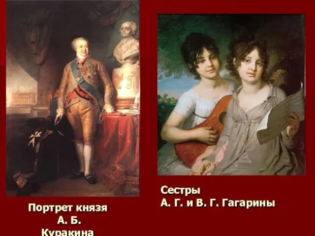 Портрет князя А. Б. Куракина Сестры А. Г. и В. Г. Гагарины