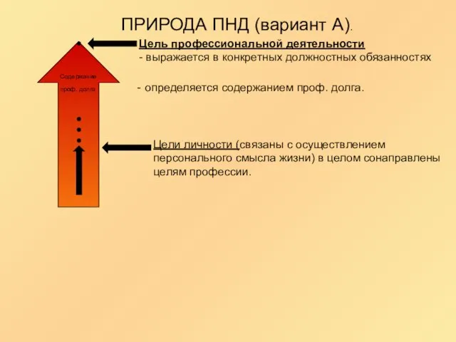 ПРИРОДА ПНД (вариант А). Цель профессиональной деятельности - выражается в конкретных