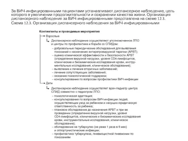 За ВИЧ-инфицированными пациентами устанавливают диспансерное наблюдение, цель которого в увеличении продолжительности