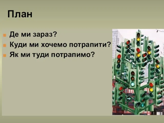 План Де ми зараз? Куди ми хочемо потрапити? Як ми туди потрапимо?