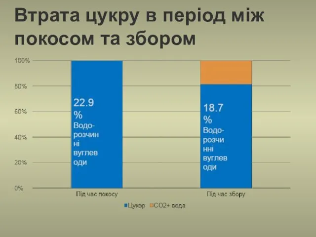 Втрата цукру в період між покосом та збором