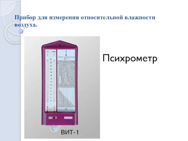 Прибор для измерения относительной влажности воздуха. Психрометр