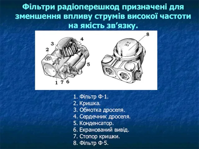 Фільтри радіоперешкод призначені для зменшення впливу струмів високої частоти на якість