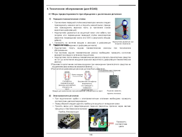 4. Техническое обслуживание (для ECAS) 4.1 Меры предосторожности при обращении с