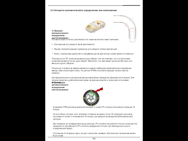 3.3 Алгоритм автоматического определения местоположения Угловая скорость колес различается по перечисленным