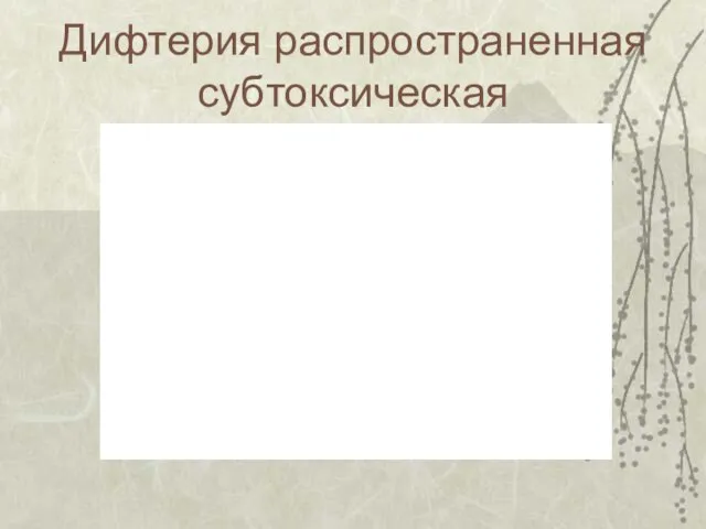 Дифтерия распространенная субтоксическая