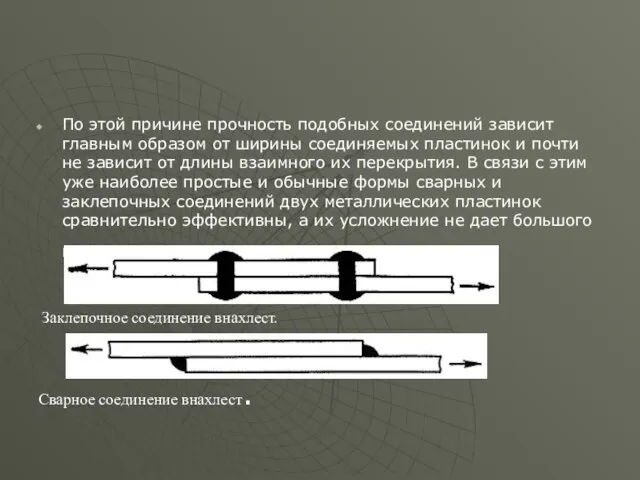 По этой причине прочность подобных соединений зависит главным образом от ширины