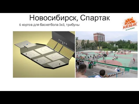 Новосибирск, Спартак 6 кортов для баскетбола 3х3, трибуны