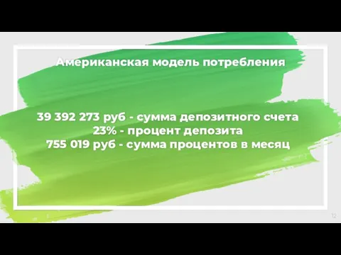 Американская модель потребления 39 392 273 руб - сумма депозитного счета