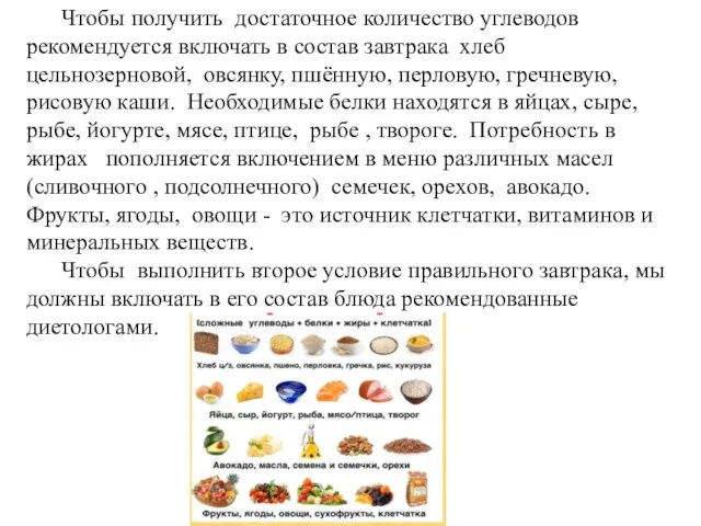 Чтобы получить достаточное количество углеводов рекомендуется включать в состав завтрака хлеб