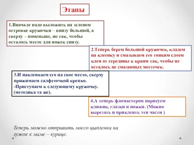 Теперь можно отправить моего цыпленка на лужок к маме – курице.