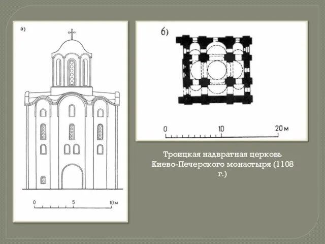 Троицкая надвратная церковь Киево-Печерского монастыря (1108 г.)