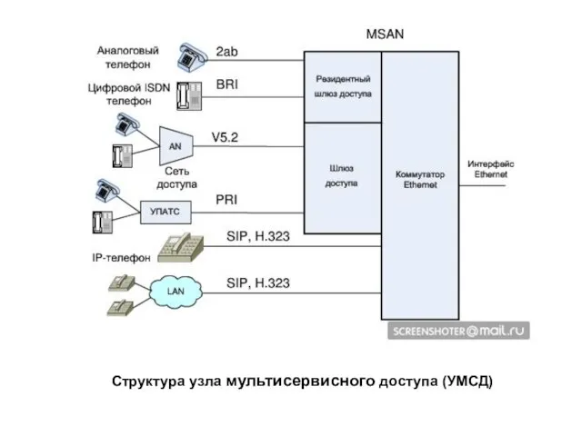 Структура узла мультисервисного доступа (УМСД)