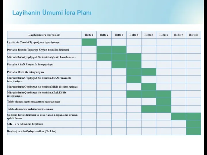 Layihənin Ümumi İcra Planı