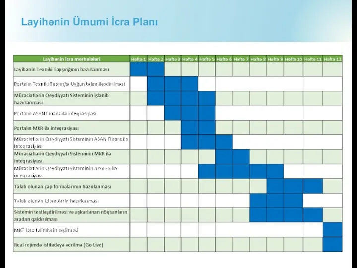 Layihənin Ümumi İcra Planı