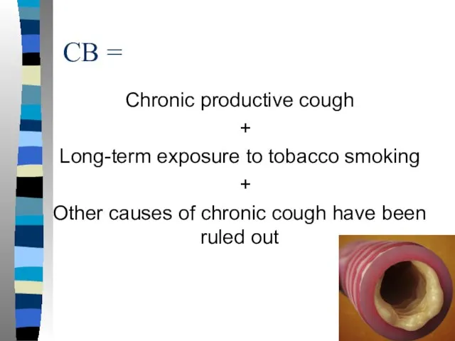CB = Chronic productive cough + Long-term exposure to tobacco smoking