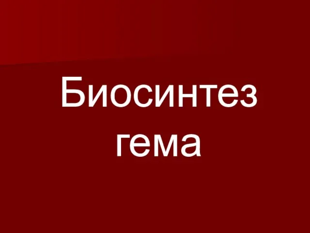 Биосинтез гема