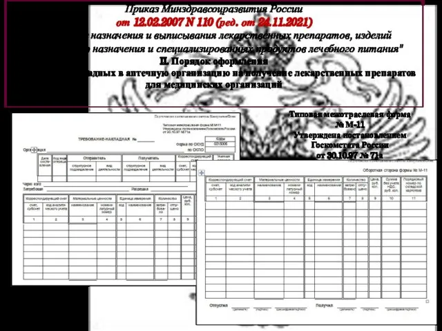 Приказ Минздравсоцразвития России от 12.02.2007 N 110 (ред. от 24.11.2021) "О