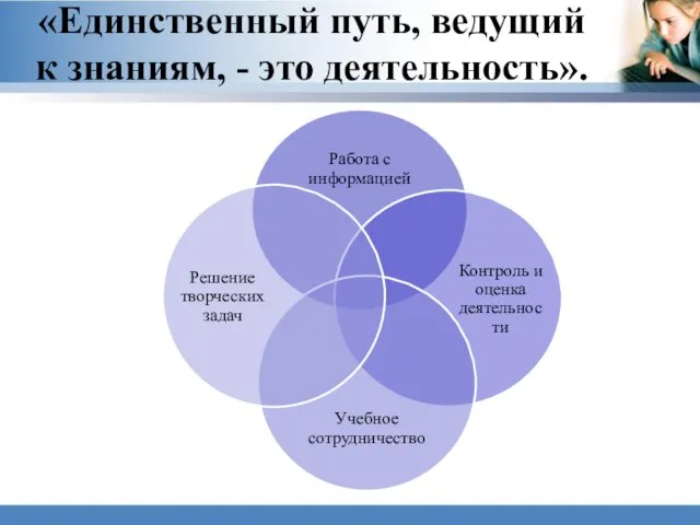 «Единственный путь, ведущий к знаниям, - это деятельность».