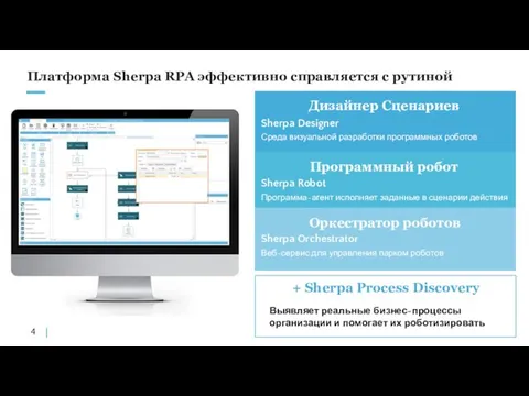 Платформа Sherpa RPA эффективно справляется с рутиной Дизайнер Сценариев Sherpa Designer