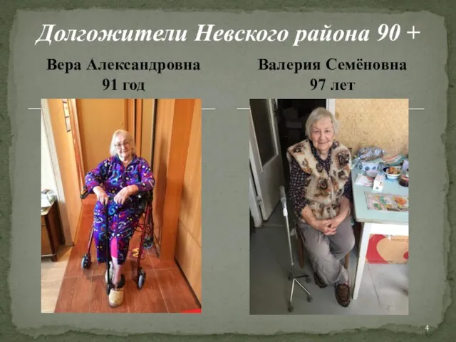 Вера Александровна 91 год Долгожители Невского района 90 + Валерия Семёновна 97 лет