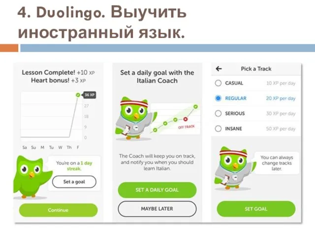 4. Duolingo. Выучить иностранный язык.