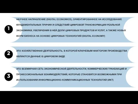 НАУЧНОЕ НАПРАВЛЕНИЕ (DIGITAL ECONOMICS), ОРИЕНТИРОВАННОЕ НА ИССЛЕДОВАНИЕ ФУНДАМЕНТАЛЬНЫХ ПРИЧИН И СЛЕДСТВИЙ