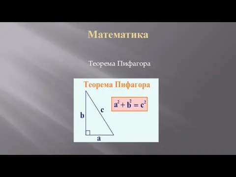 Математика Теорема Пифагора