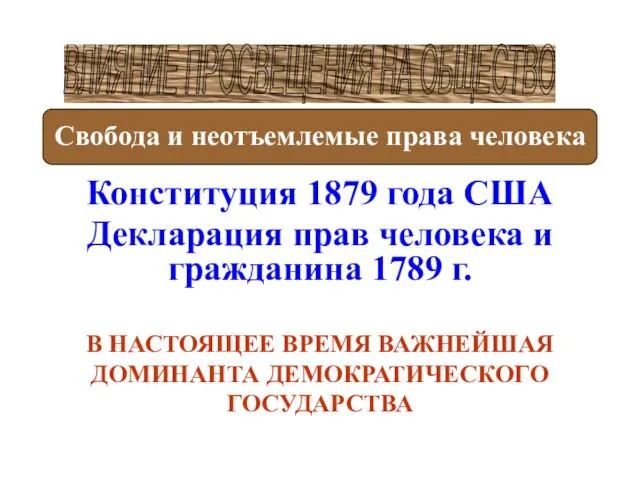 Конституция 1879 года США Декларация прав человека и гражданина 1789 г.