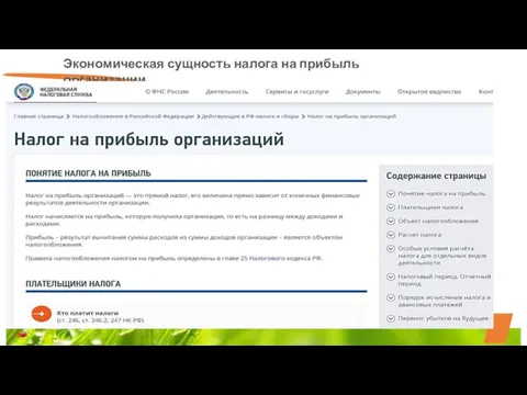 Экономическая сущность налога на прибыль организации