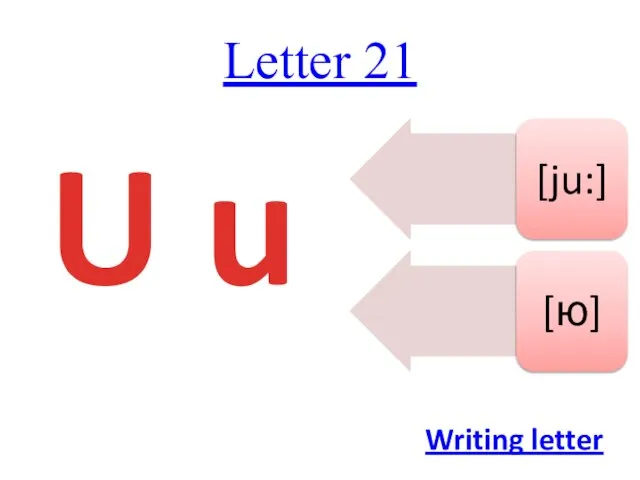 Letter 21 U u Writing letter