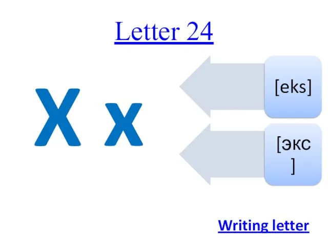 Letter 24 X x Writing letter