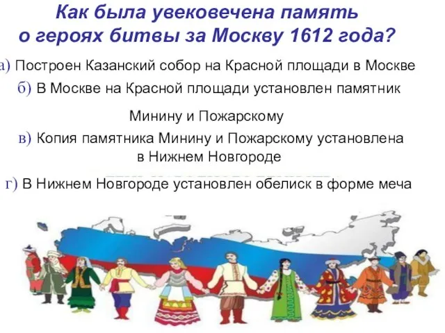 Как была увековечена память о героях битвы за Москву 1612 года?