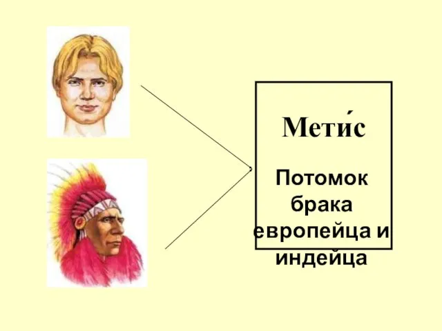 Мети́с Потомок брака европейца и индейца