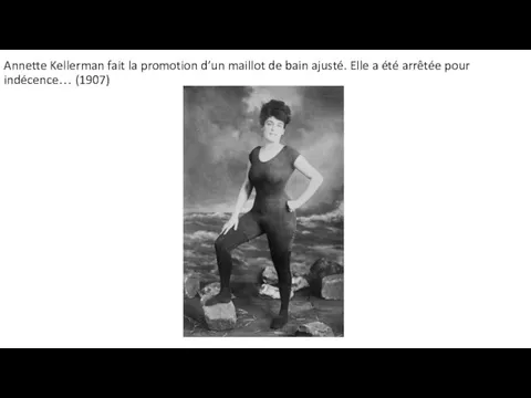 Annette Kellerman fait la promotion d’un maillot de bain ajusté. Elle