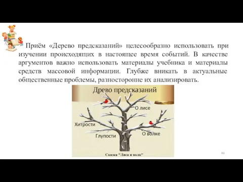 Приём «Дерево предсказаний» целесообразно использовать при изучении происходящих в настоящее время