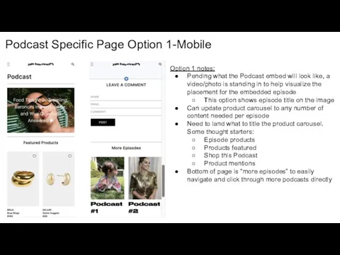 Podcast Specific Page Option 1-Mobile Option 1 notes: Pending what the