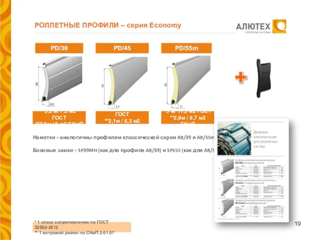 РОЛЛЕТНЫЕ ПРОФИЛИ – серия Economy * 1 класс сопротивления по ГОСТ