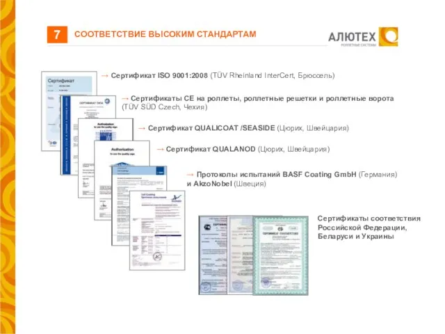 СООТВЕТСТВИЕ ВЫСОКИМ СТАНДАРТАМ 7