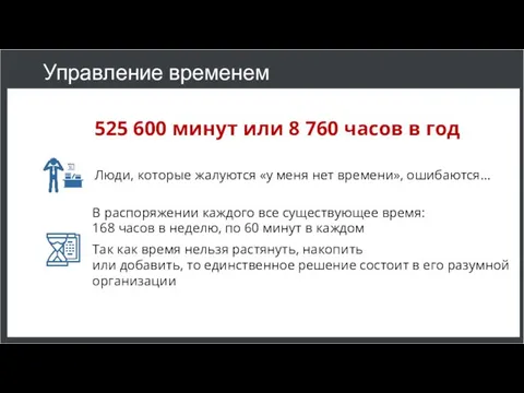 Управление временем 525 600 минут или 8 760 часов в год