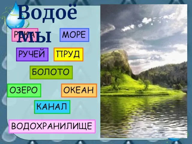 РЕКА МОРЕ БОЛОТО ПРУД РУЧЕЙ Водоёмы