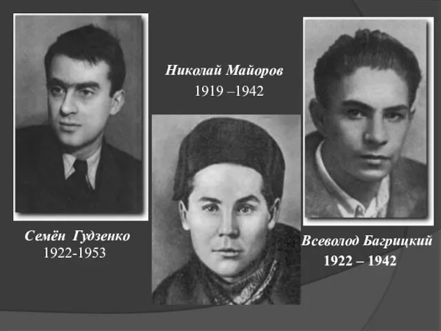 Семён Гудзенко 1922-1953 Николай Майоров 1919 –1942