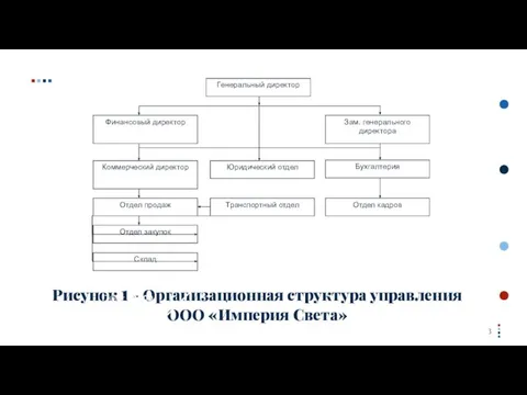 Рисунок 1 - Организационная структура управления ООО «Империя Света» Текст -