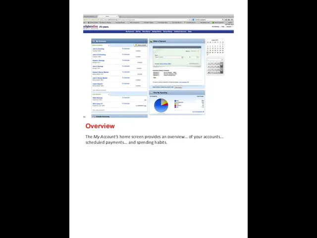 Overview The My Account’s home screen provides an overview... of your