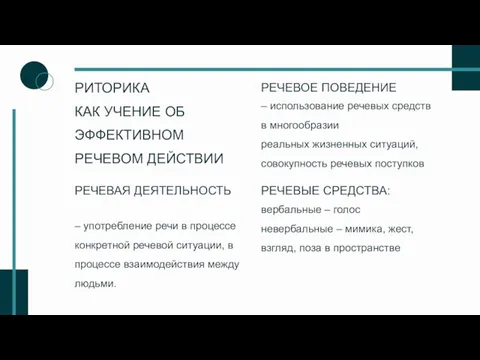 РИТОРИКА КАК УЧЕНИЕ ОБ ЭФФЕКТИВНОМ РЕЧЕВОМ ДЕЙСТВИИ