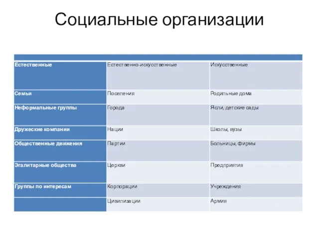 Социальные организации